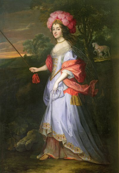 Una dama en traje de mascarada de John Michael Wright